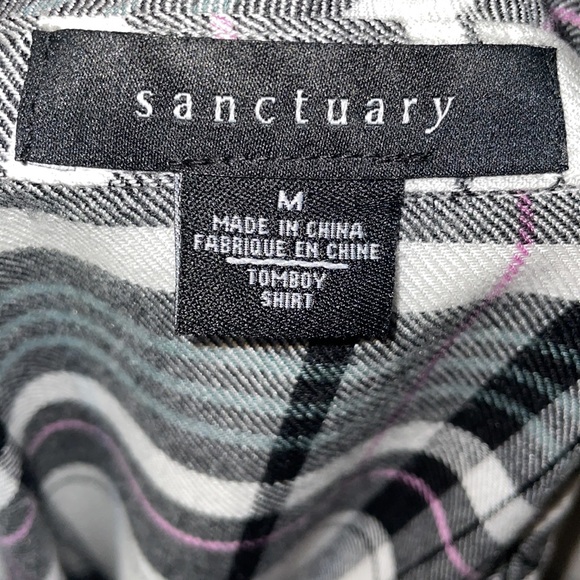 EUC Sanctuary Plaid Long Sleeve Button Front Top - Picture 9 of 11